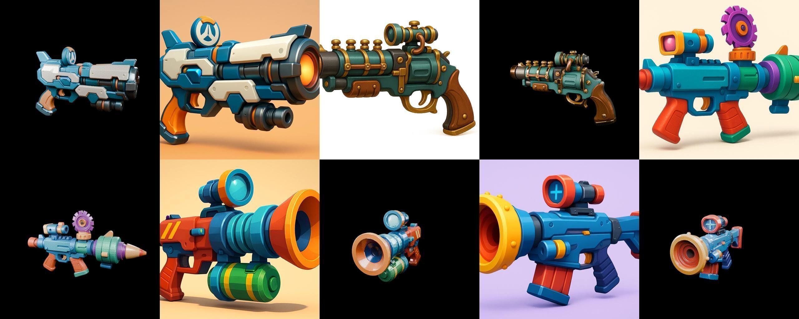 Weapon Rifle and Space Gun bundle 40 pack 100 glb Low-poly 3D model_5