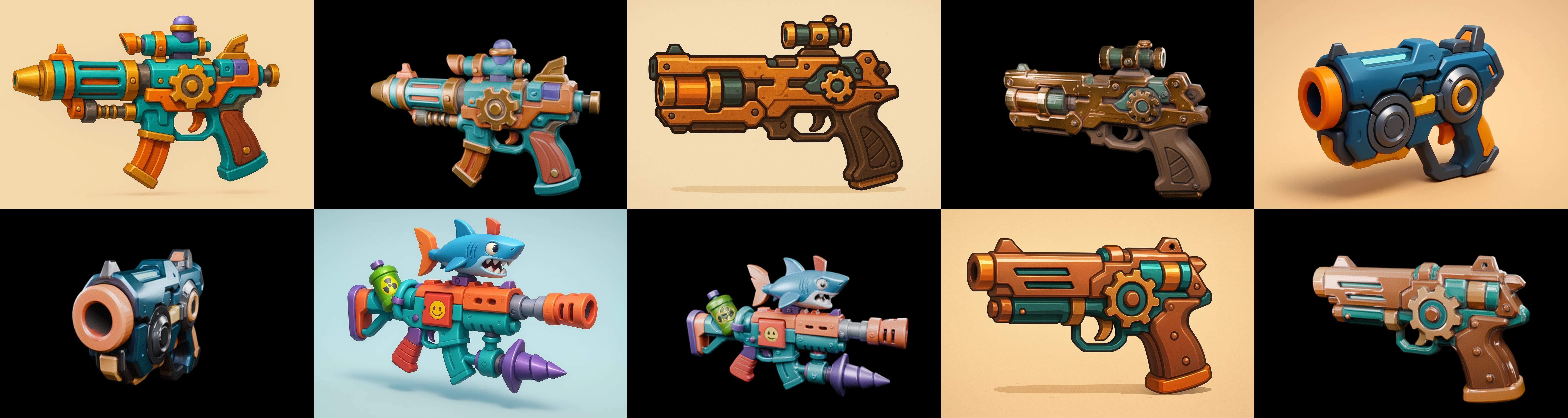 Weapon Rifle and Space Gun bundle 40 pack 100 glb Low-poly 3D model_10