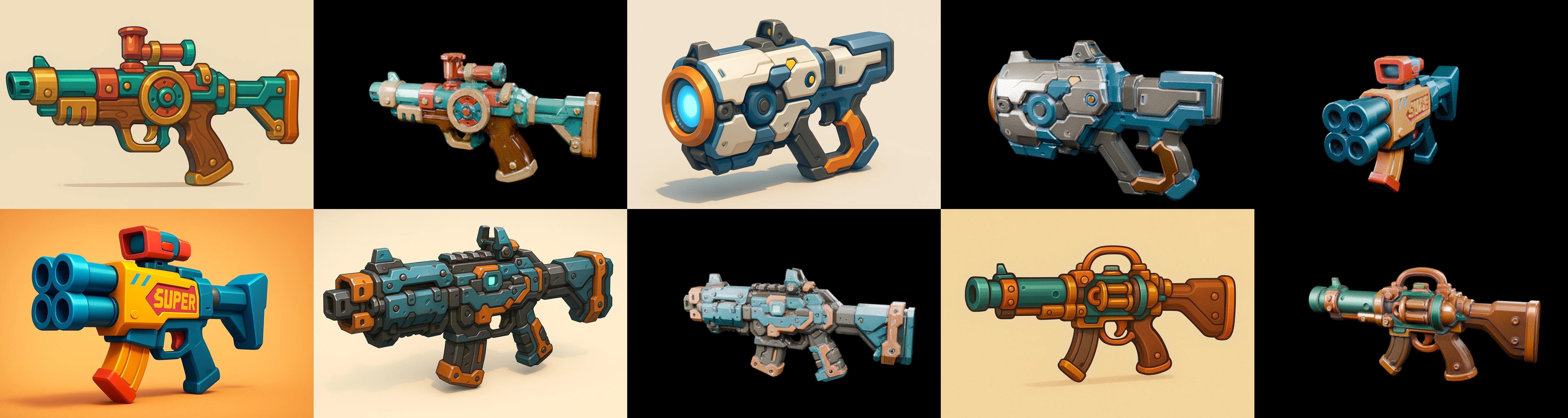 Weapon Rifle and Space Gun bundle 40 pack 100 glb Low-poly 3D model_2