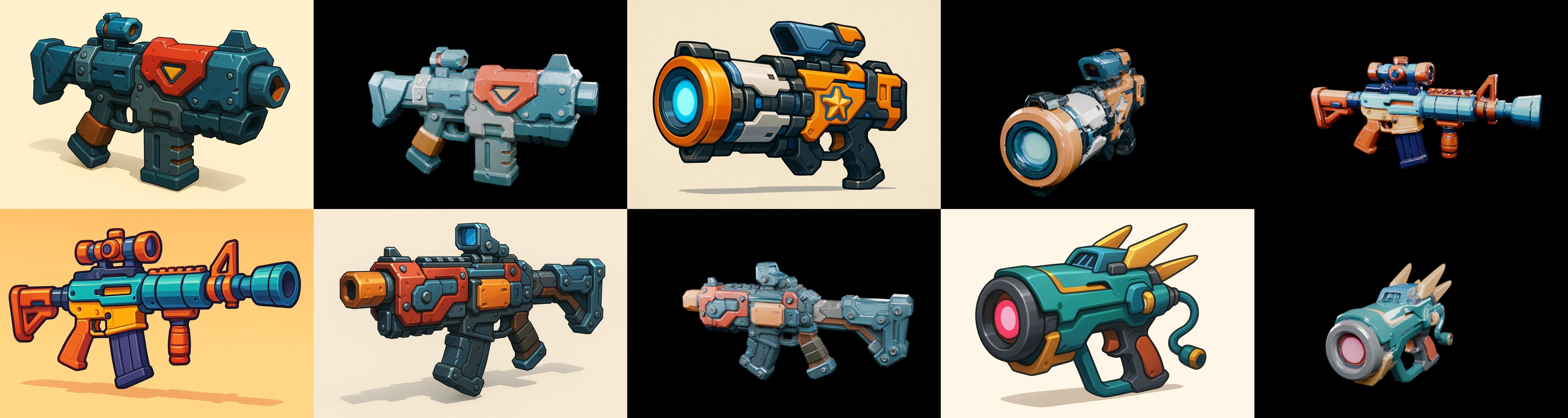 Weapon Rifle and Space Gun bundle 40 pack 100 glb Low-poly 3D model_8