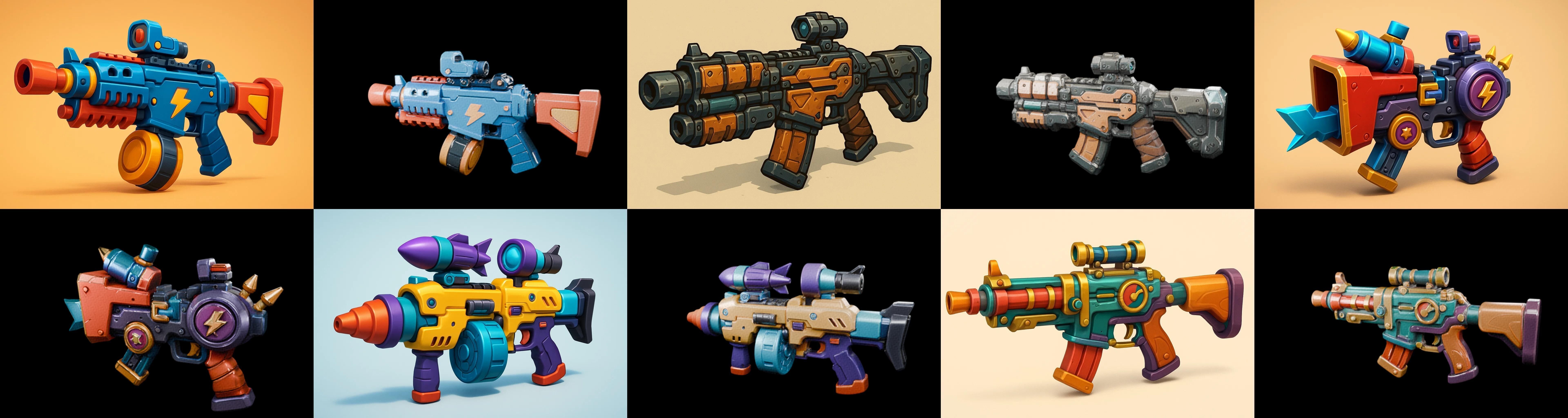 Weapon Rifle and Space Gun bundle 40 pack 100 glb Low-poly 3D model_11