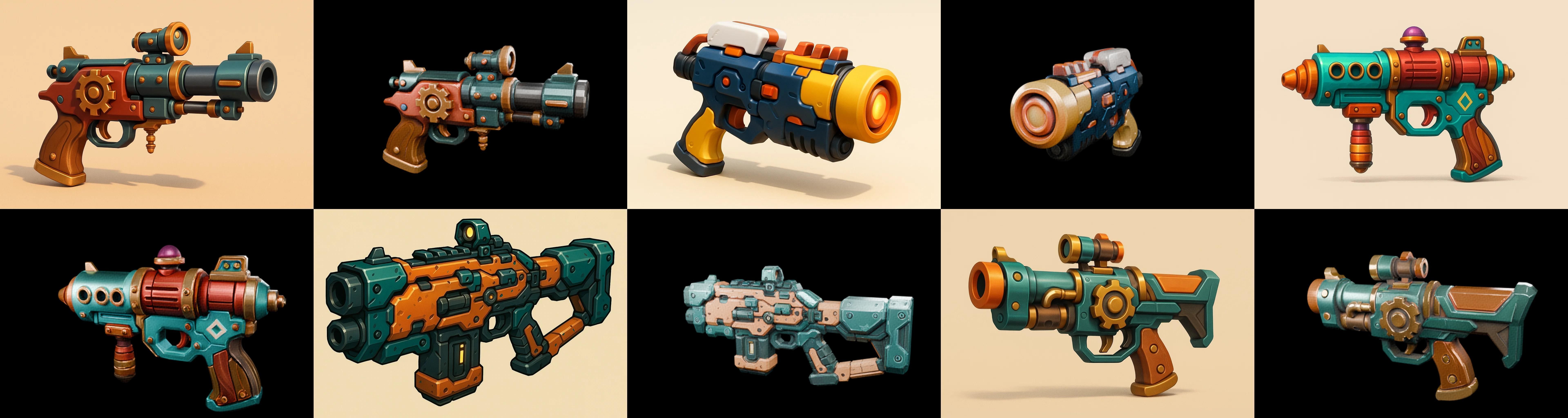 Weapon Rifle and Space Gun bundle 4 pack 100 glb Low-poly 3D model_16