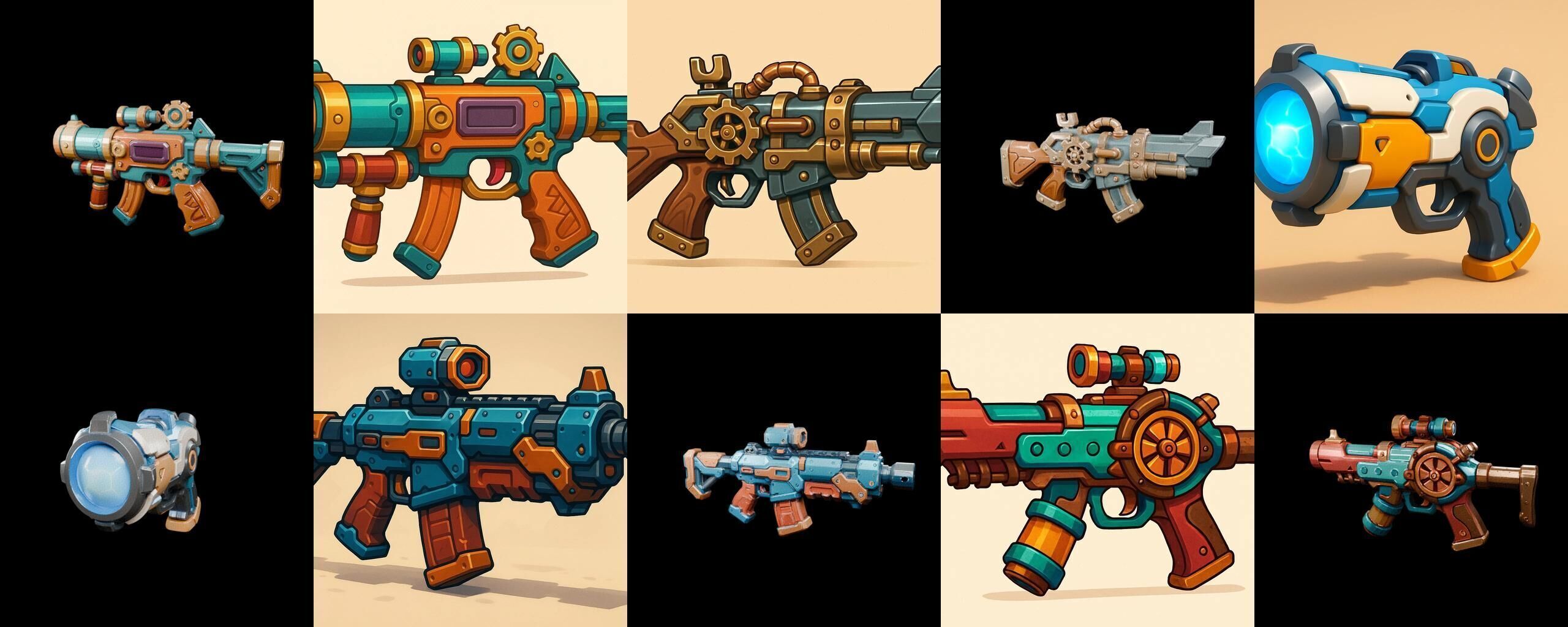 Weapon Rifle and Space Gun bundle 4 pack 100 glb Low-poly 3D model_7