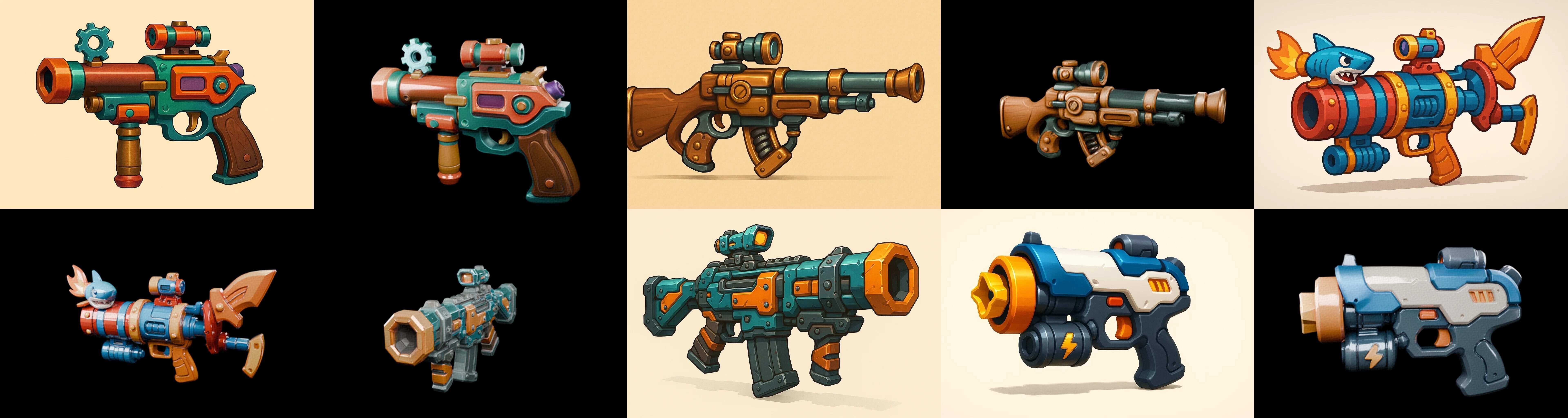 Weapon Rifle and Space Gun bundle 4 pack 100 glb Low-poly 3D model_8