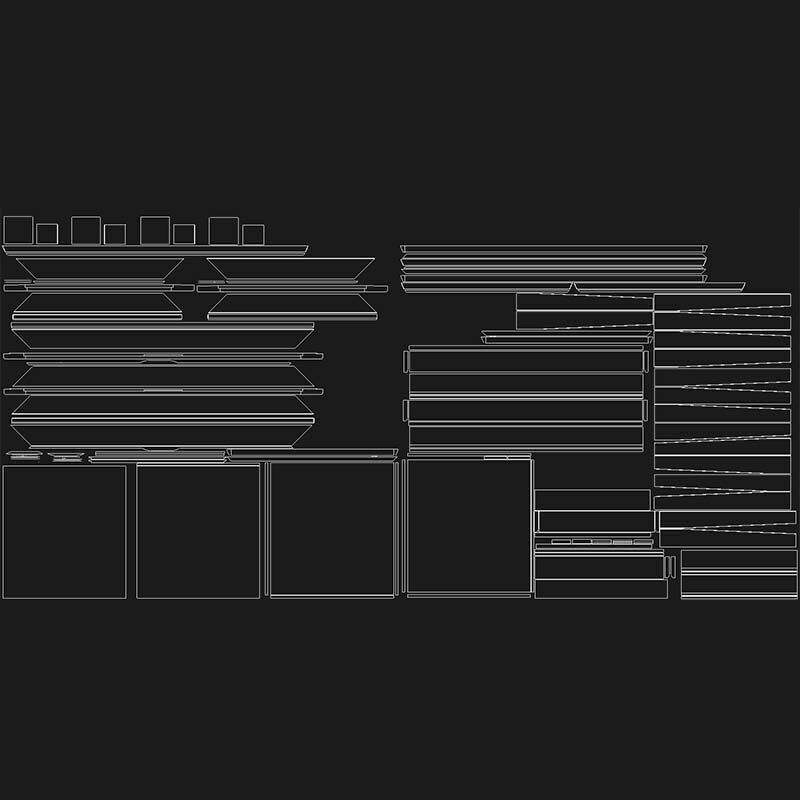 Country Dining Table 160 x 90 cm -63 x 35 inch Solid Natural Oak 3D model_15