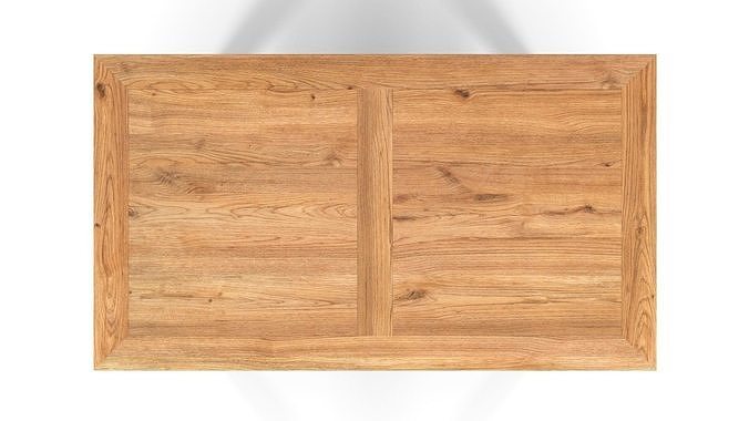 Country Dining Table 160 x 90 cm -63 x 35 inch Solid Natural Oak 3D model 4