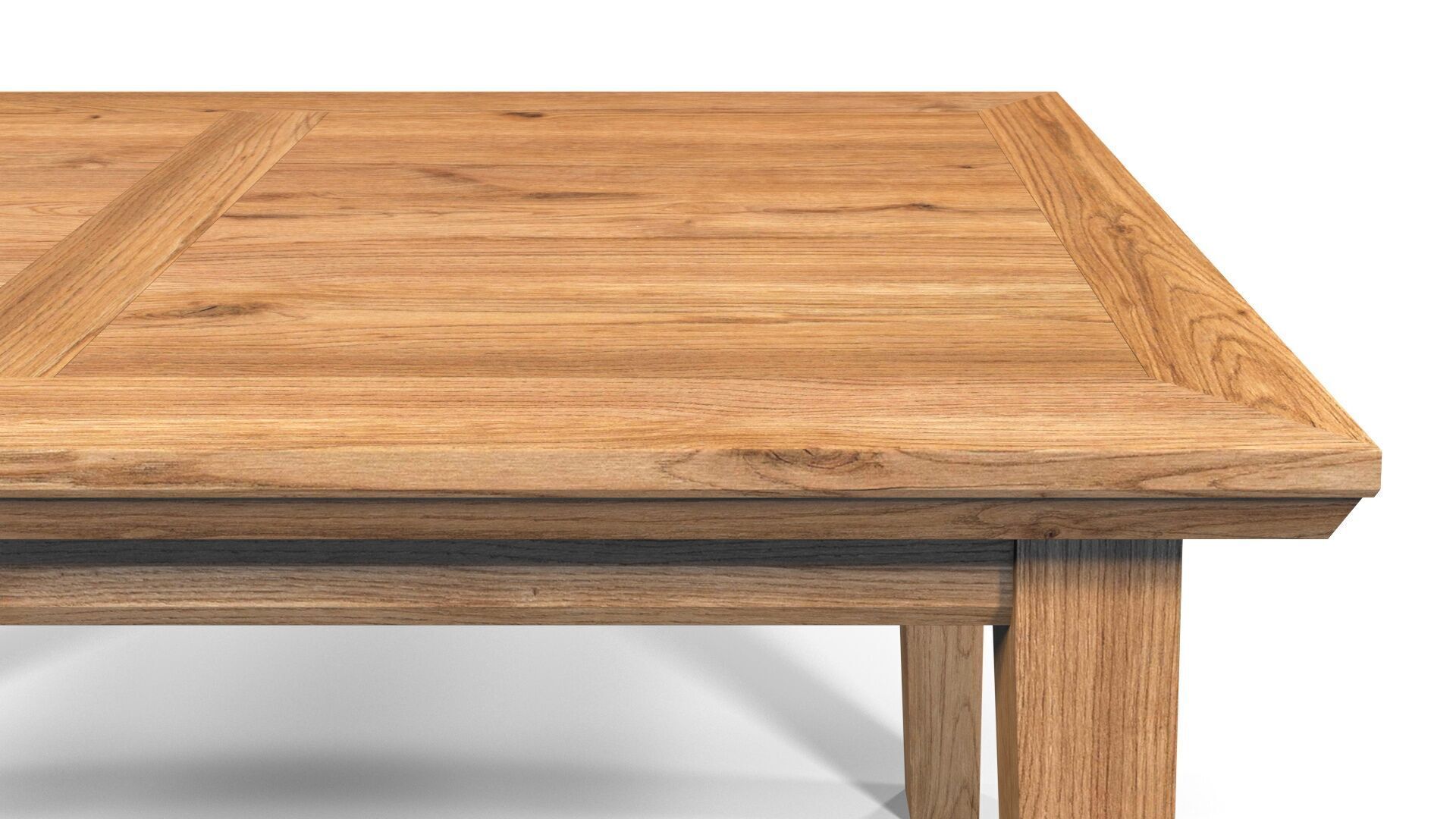 Country Dining Table 160 x 90 cm -63 x 35 inch Solid Natural Oak 3D model_7