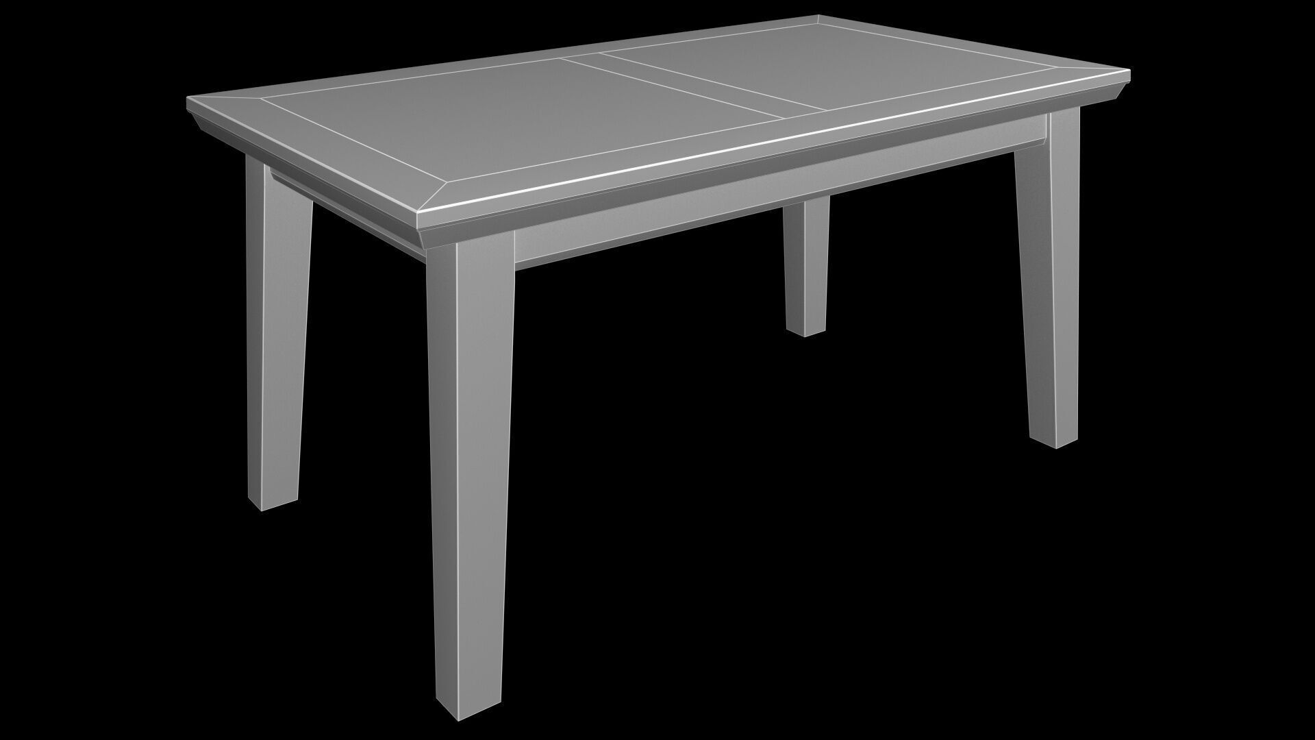 Country Dining Table 160 x 90 cm -63 x 35 inch Solid Natural Oak 3D model_16