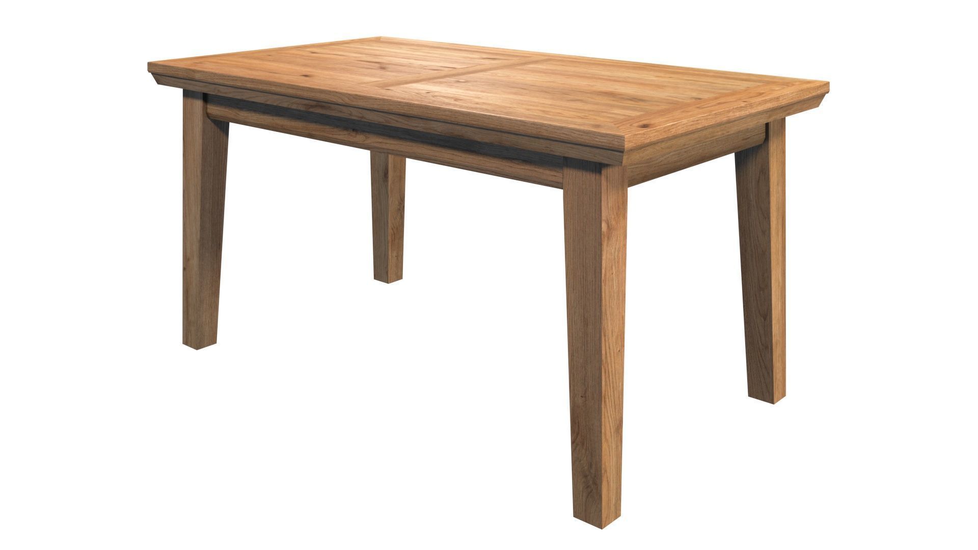 Country Dining Table 160 x 90 cm -63 x 35 inch Solid Natural Oak 3D model_14