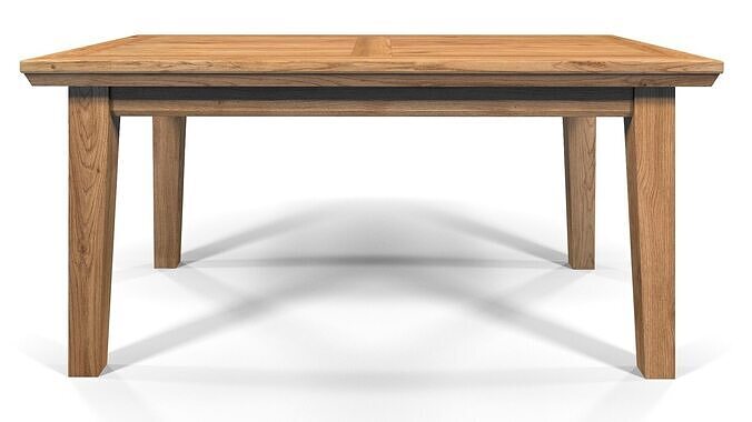 Country Dining Table 160 x 90 cm -63 x 35 inch Solid Natural Oak 3D model 6