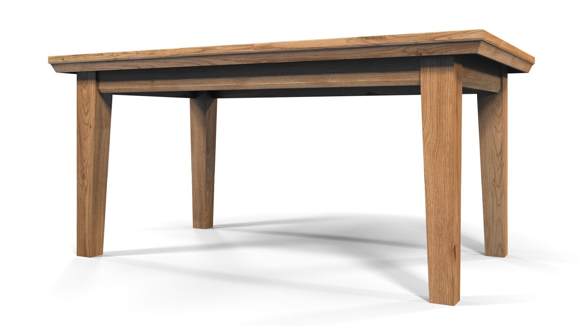 Country Dining Table 160 x 90 cm -63 x 35 inch Solid Natural Oak 3D model_11