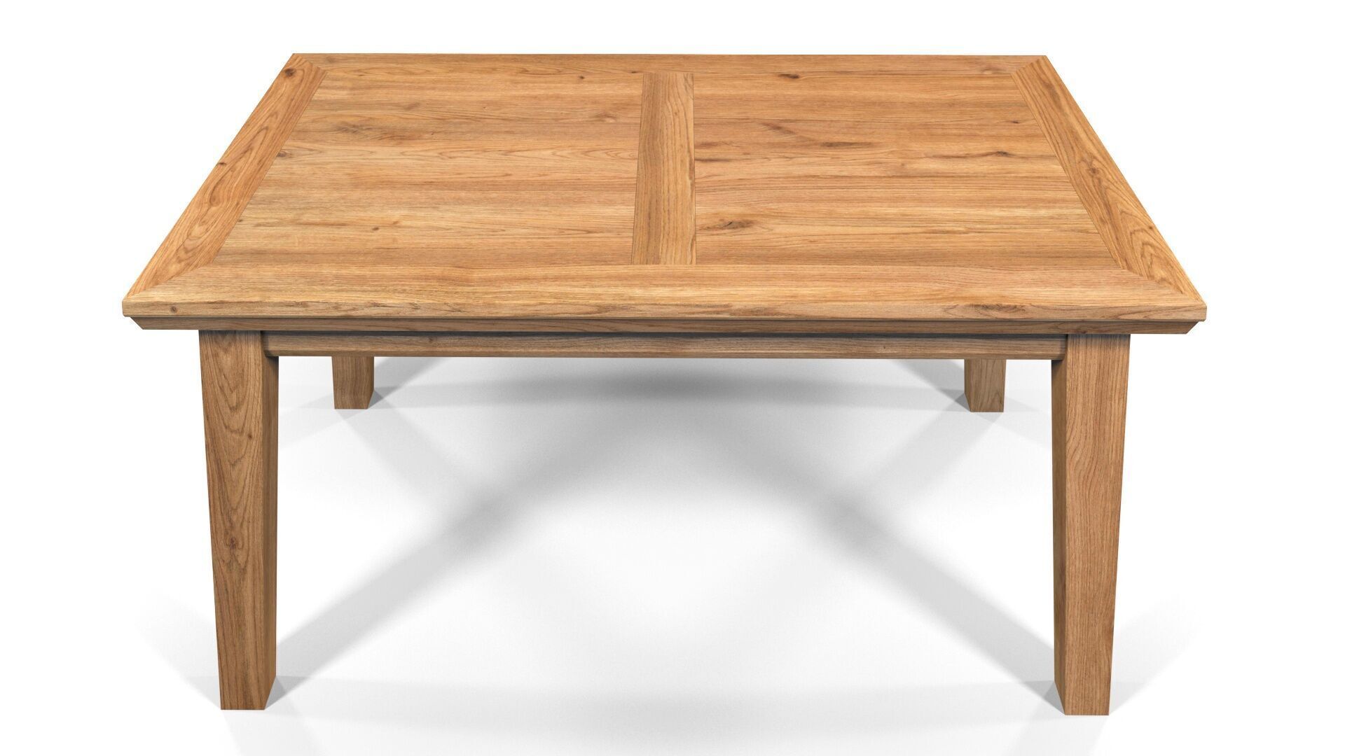 Country Dining Table 160 x 90 cm -63 x 35 inch Solid Natural Oak 3D model_4