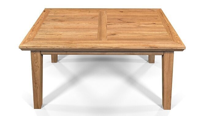 Country Dining Table 160 x 90 cm -63 x 35 inch Solid Natural Oak 3D model 5