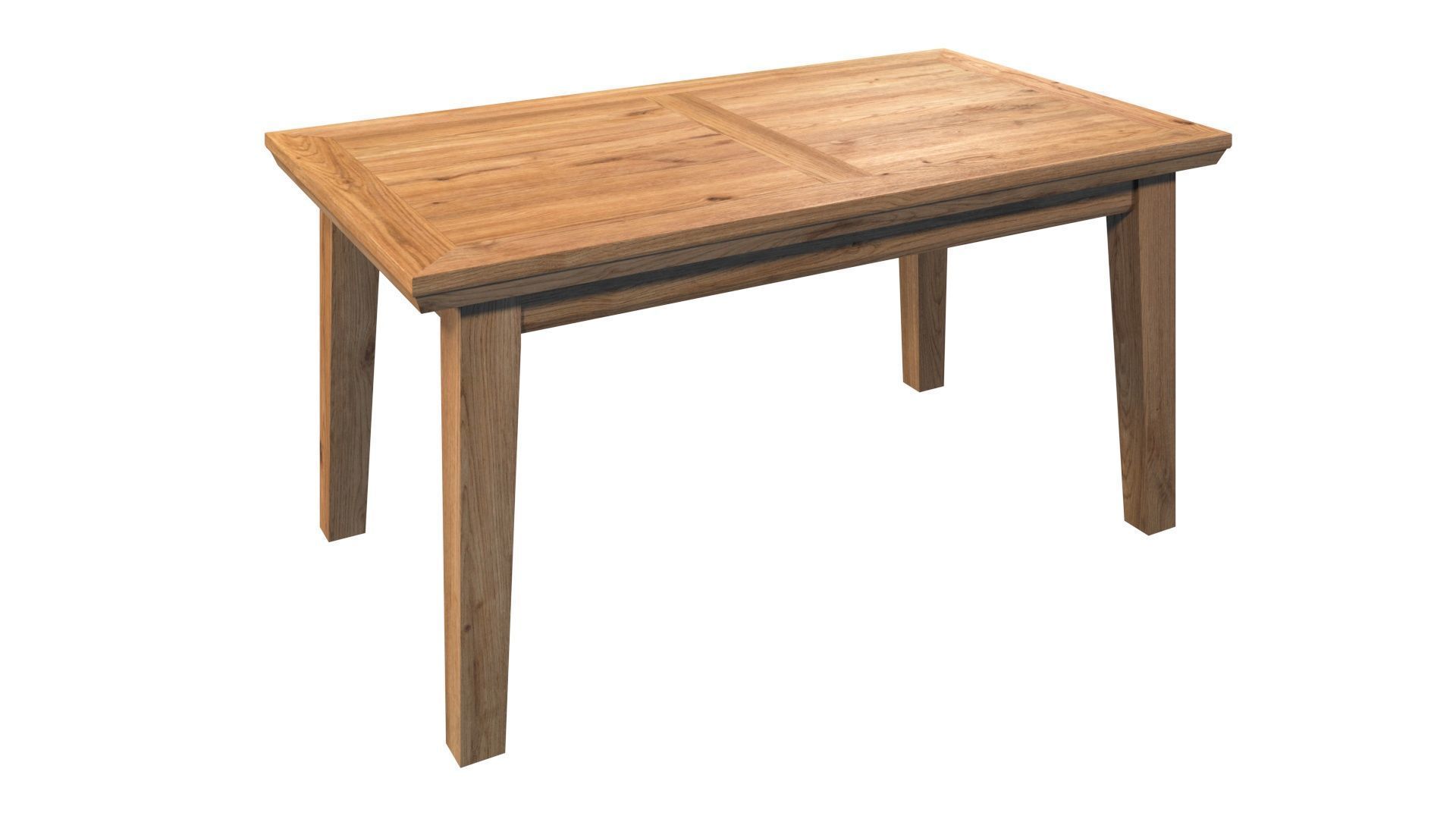 Country Dining Table 160 x 90 cm -63 x 35 inch Solid Natural Oak 3D model_13