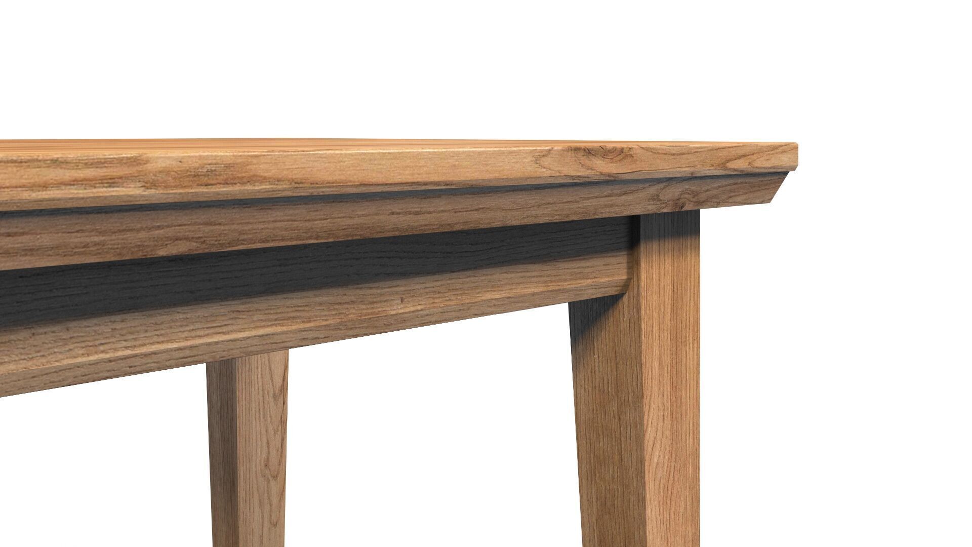 Country Dining Table 160 x 90 cm -63 x 35 inch Solid Natural Oak 3D model_8