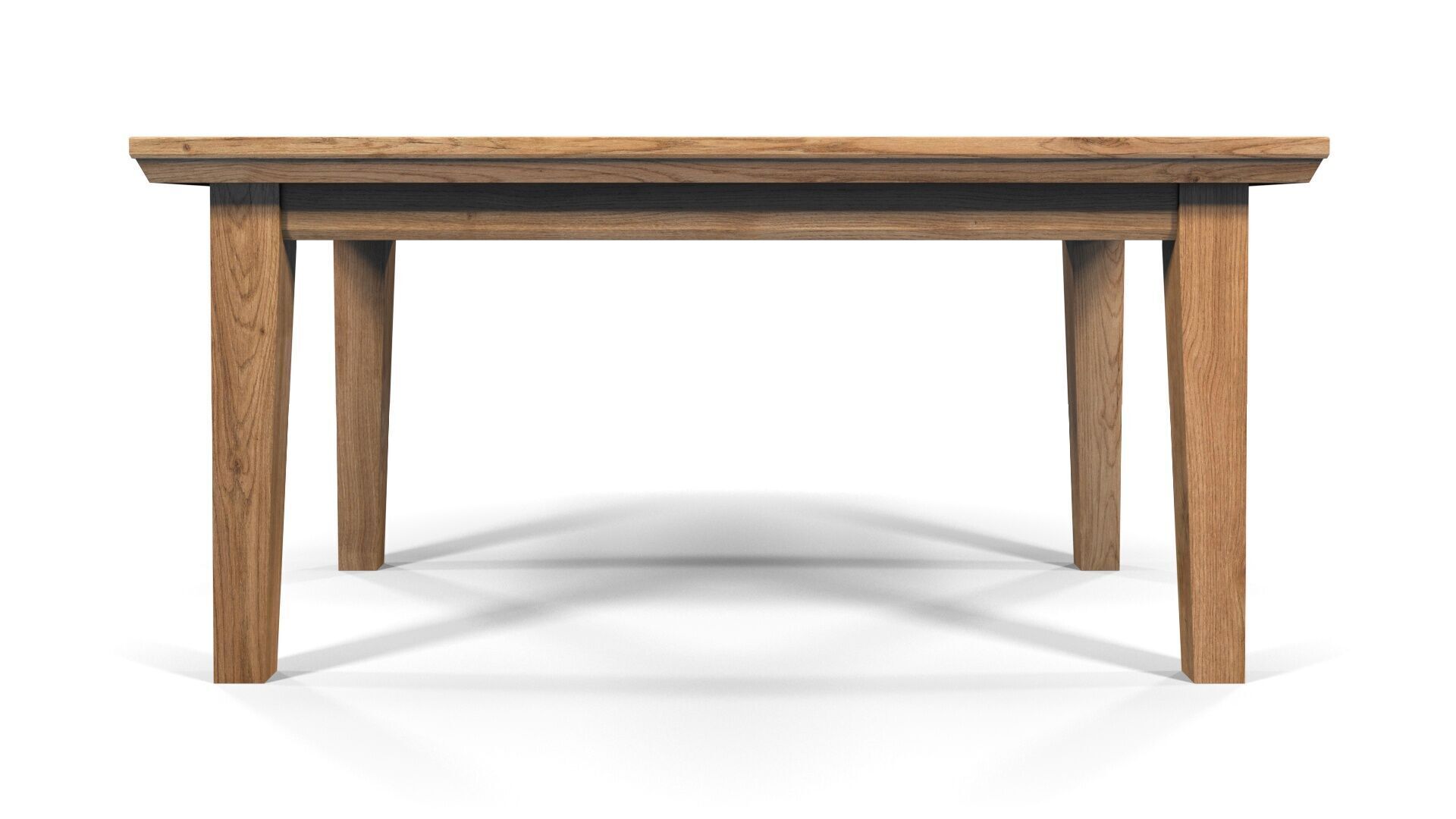 Country Dining Table 160 x 90 cm -63 x 35 inch Solid Natural Oak 3D model_10