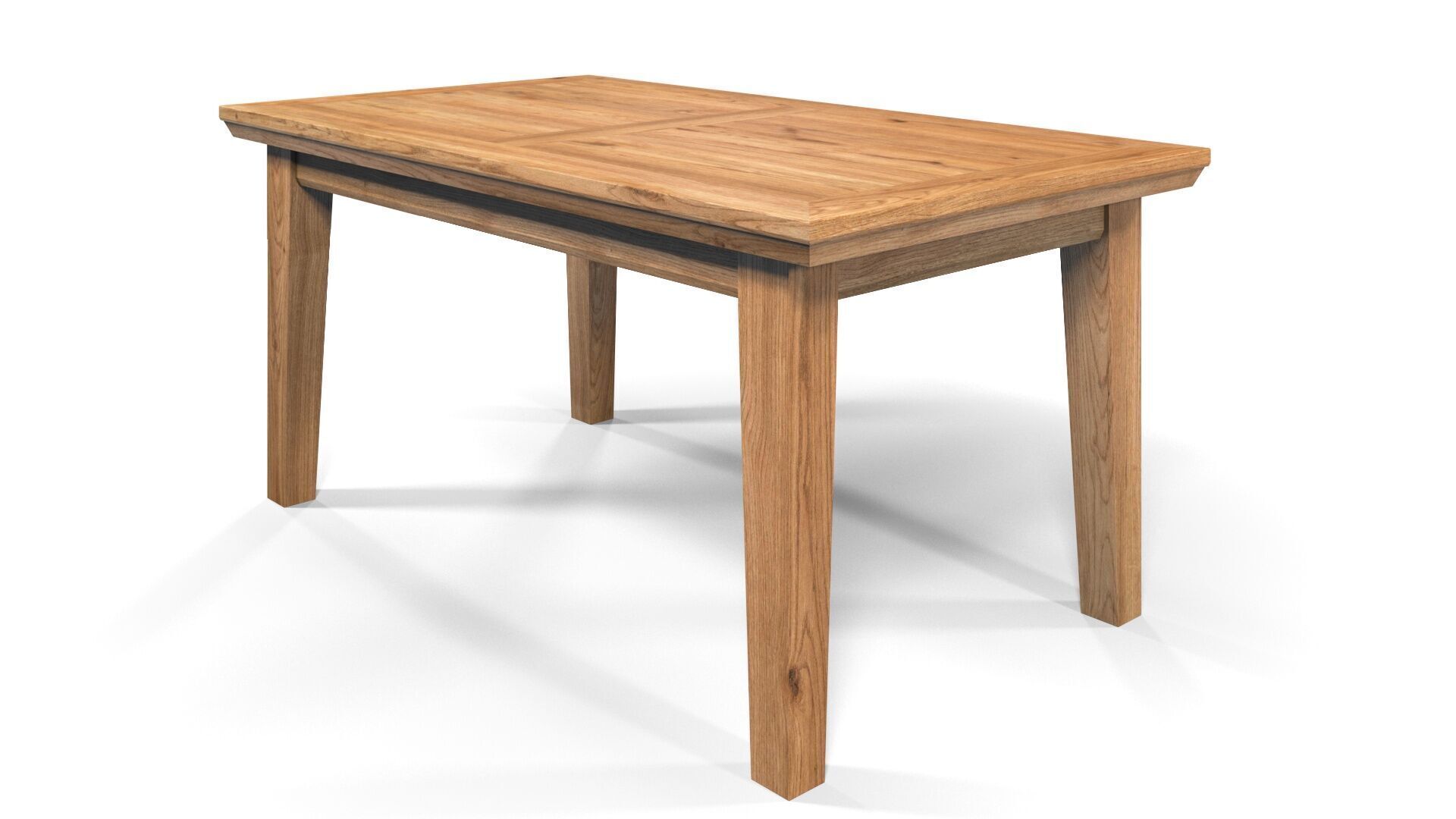 Country Dining Table 160 x 90 cm -63 x 35 inch Solid Natural Oak 3D model_6