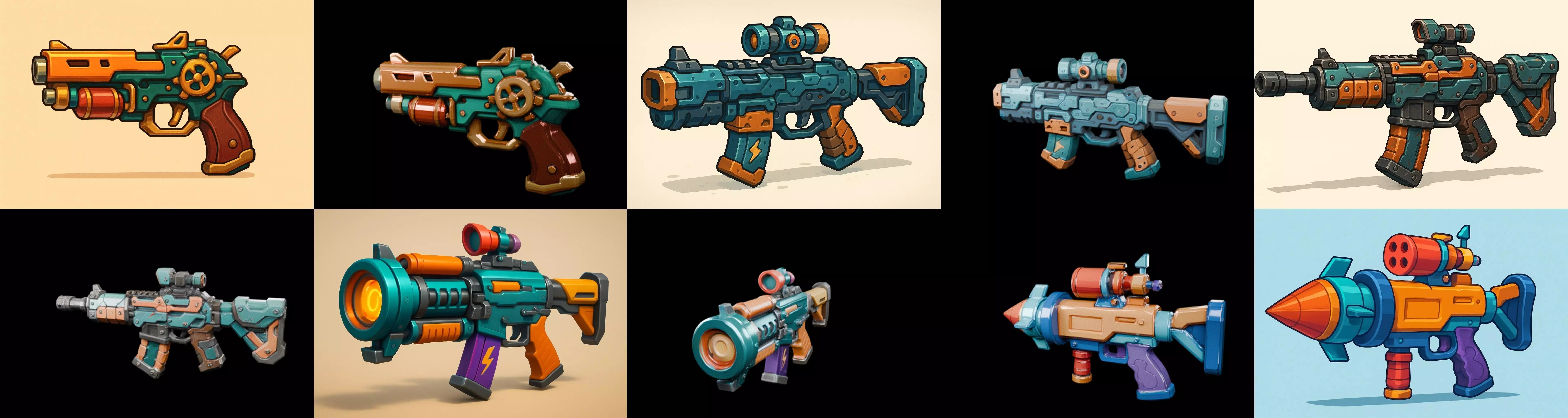 Weapon Rifle and Space Gun bundle 37 pack 100 glb Low-poly 3D model