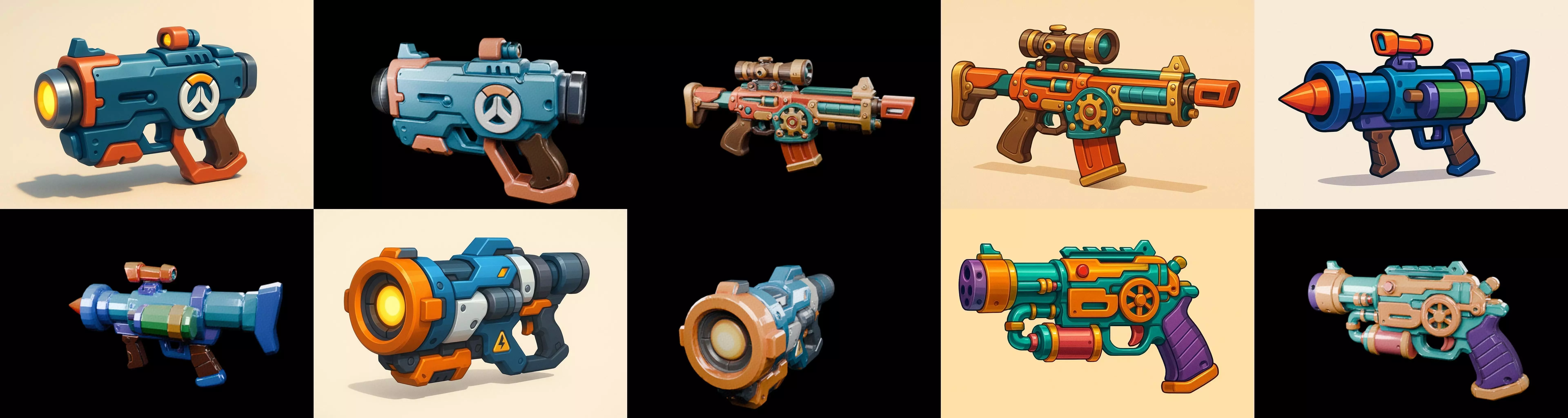 Weapon Rifle and Space Gun bundle 35 pack 100 glb Low-poly 3D model_0