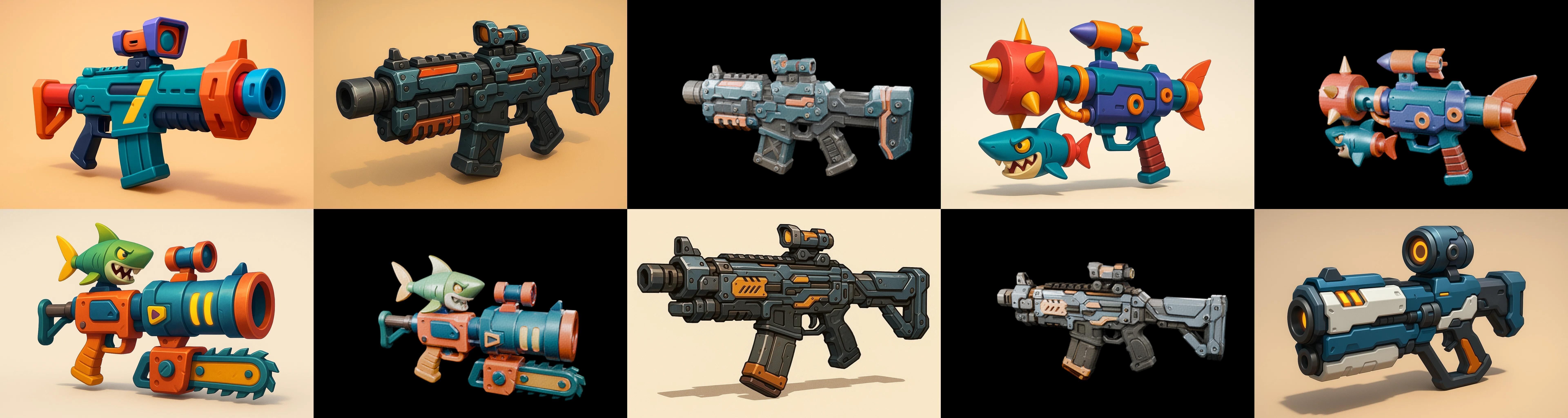 Weapon Rifle and Space Gun bundle 35 pack 100 glb Low-poly 3D model_7