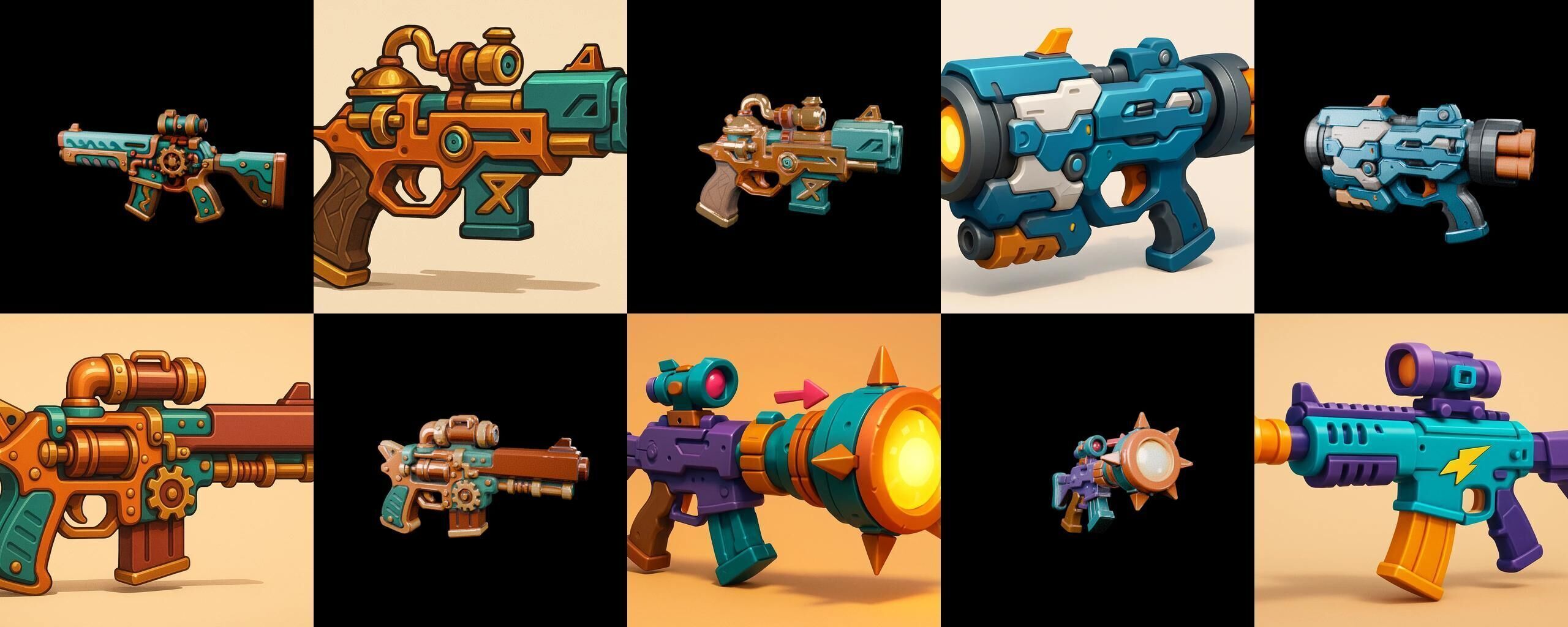 Weapon Rifle and Space Gun bundle 35 pack 100 glb Low-poly 3D model_18