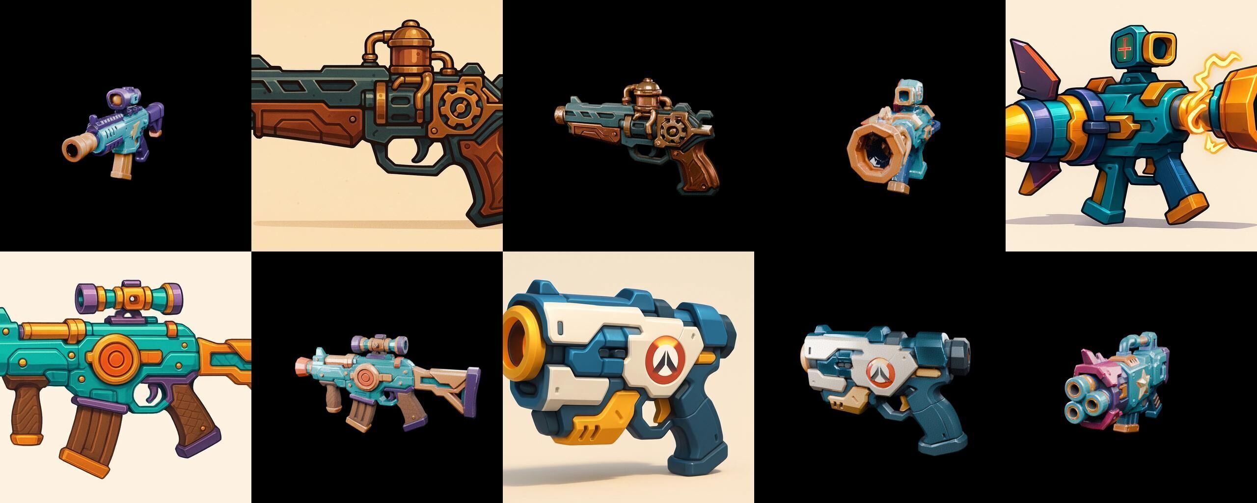 Weapon Rifle and Space Gun bundle 35 pack 100 glb Low-poly 3D model_1