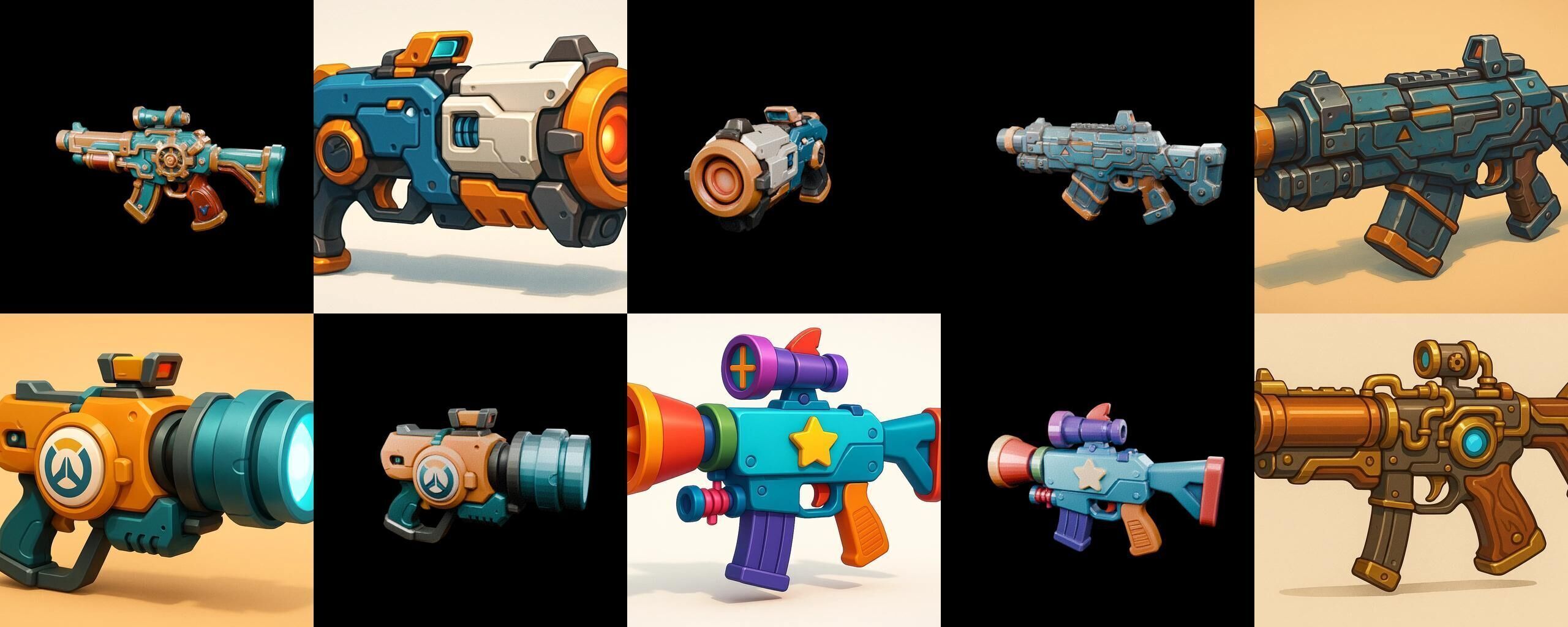Weapon Rifle and Space Gun bundle 35 pack 100 glb Low-poly 3D model_5