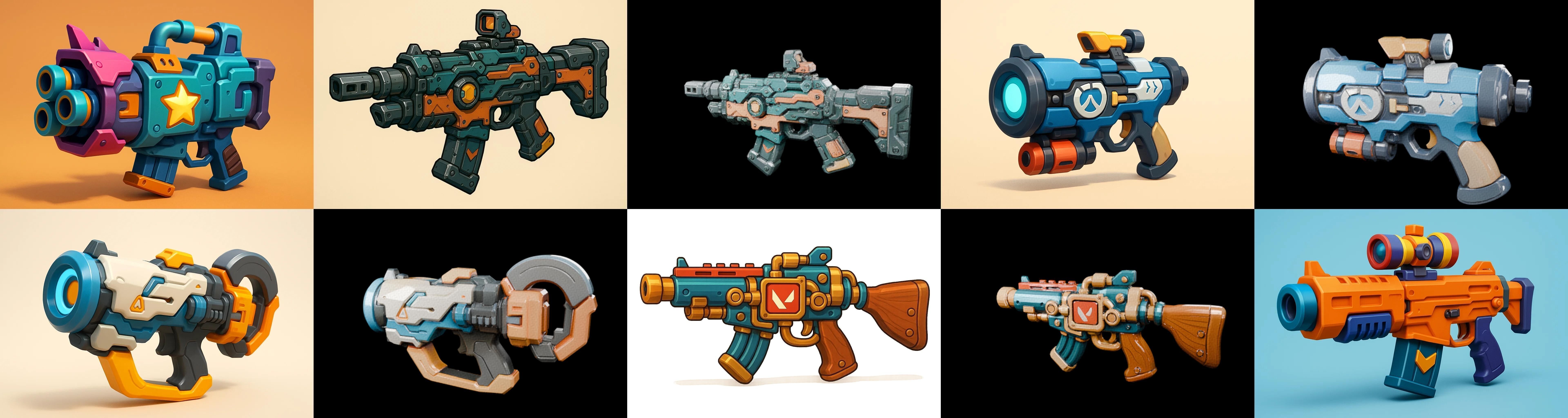 Weapon Rifle and Space Gun bundle 35 pack 100 glb Low-poly 3D model_2