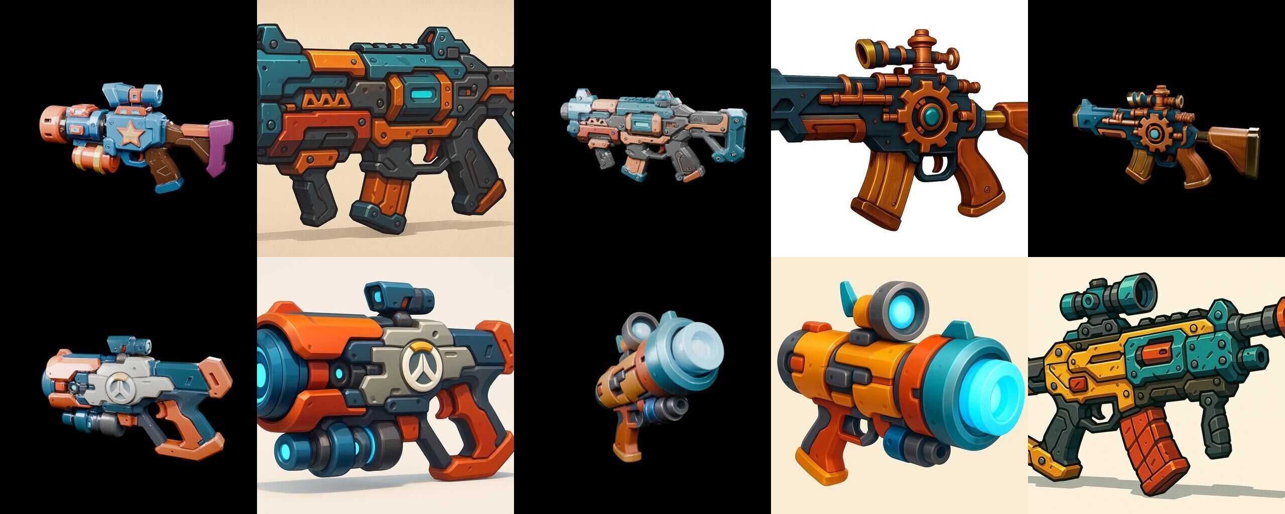 Weapon Rifle and Space Gun bundle 35 pack 100 glb Low-poly 3D model_10