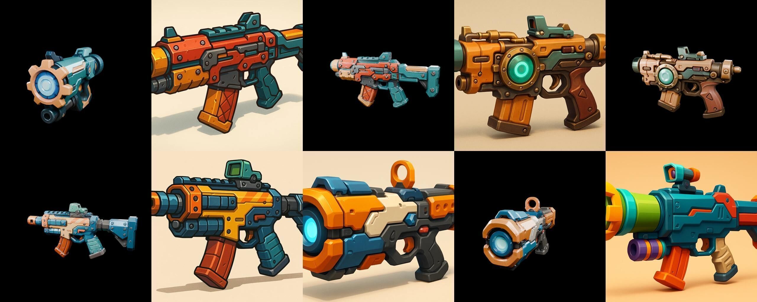 Weapon Rifle and Space Gun bundle 35 pack 100 glb Low-poly 3D model_14