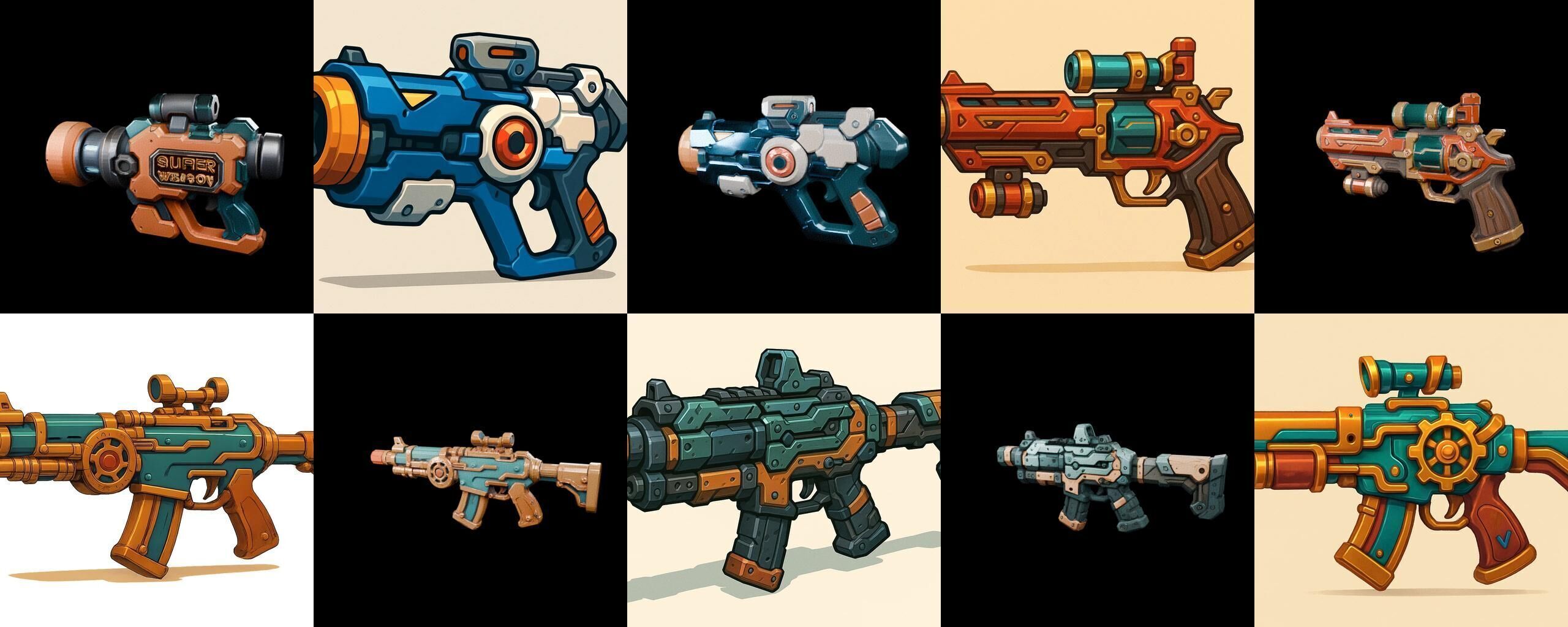 Weapon Rifle and Space Gun bundle 35 pack 100 glb Low-poly 3D model_4