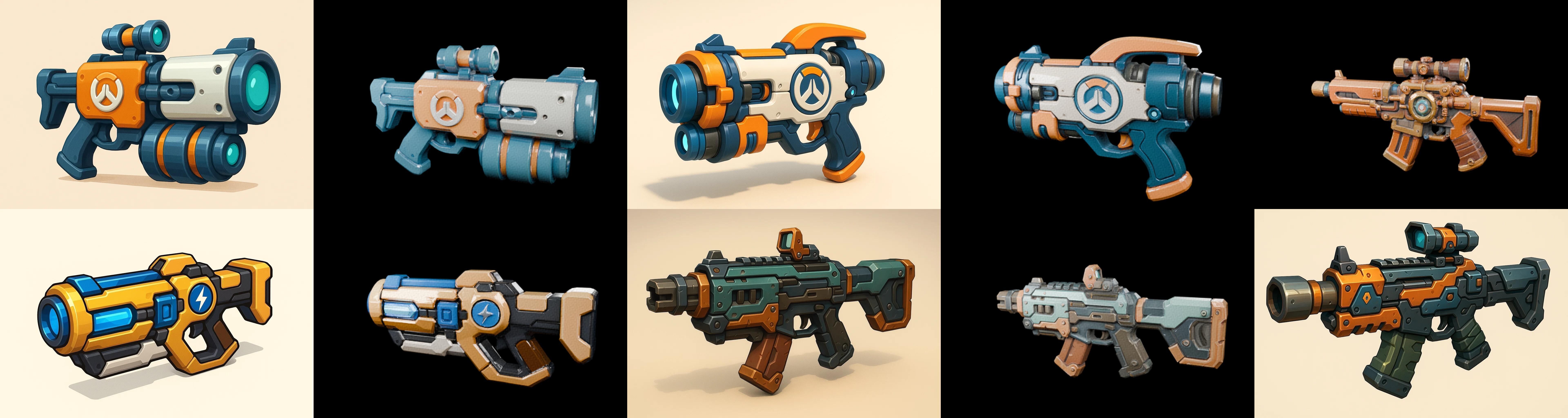 Weapon Rifle and Space Gun bundle 35 pack 100 glb Low-poly 3D model_11