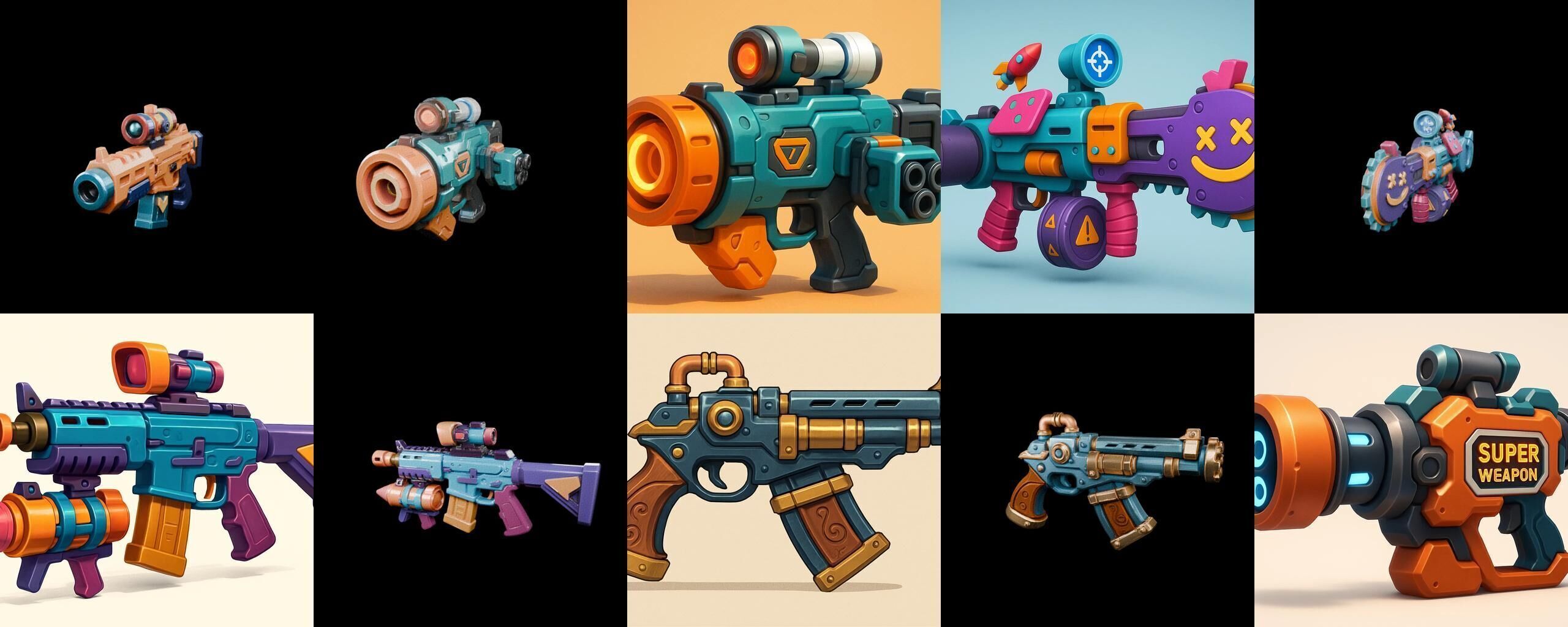 Weapon Rifle and Space Gun bundle 35 pack 100 glb Low-poly 3D model_3