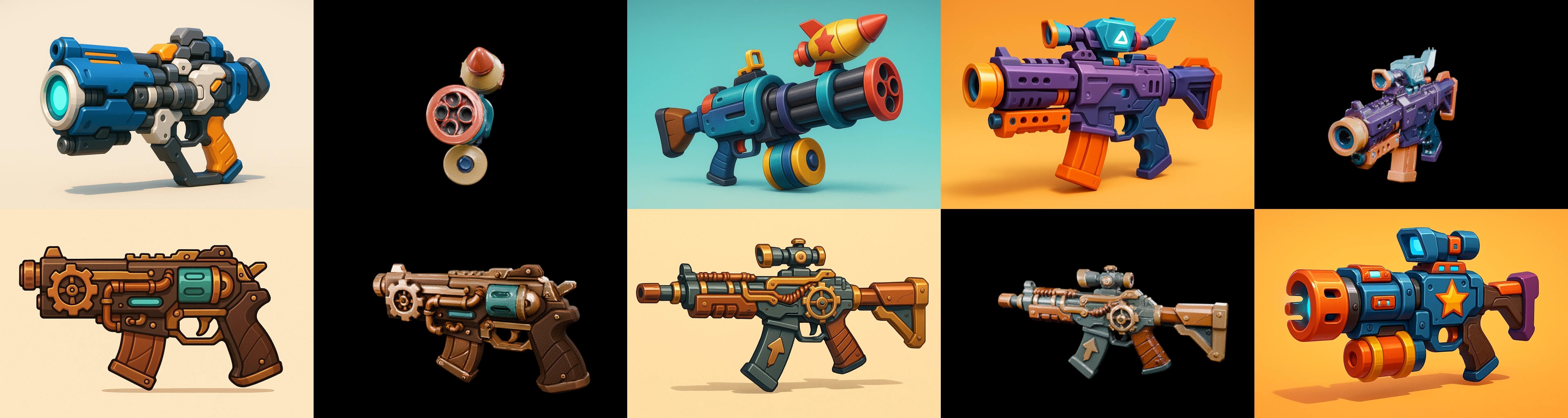 Weapon Rifle and Space Gun bundle 35 pack 100 glb Low-poly 3D model_9