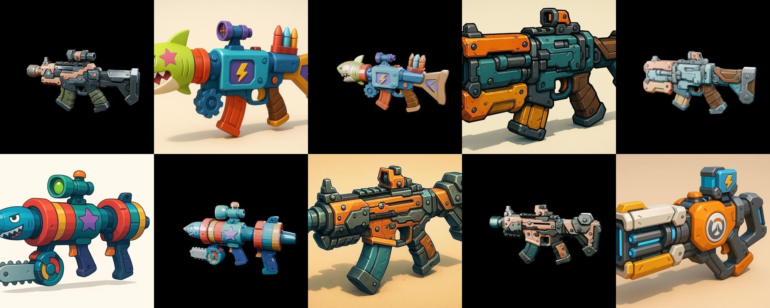Weapon Rifle and Space Gun bundle 35 pack 100 glb Low-poly 3D model_12