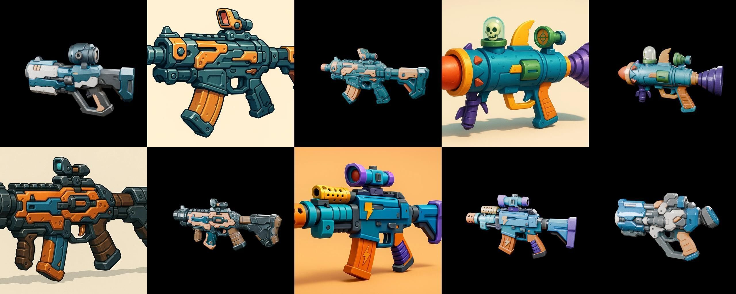 Weapon Rifle and Space Gun bundle 35 pack 100 glb Low-poly 3D model_8