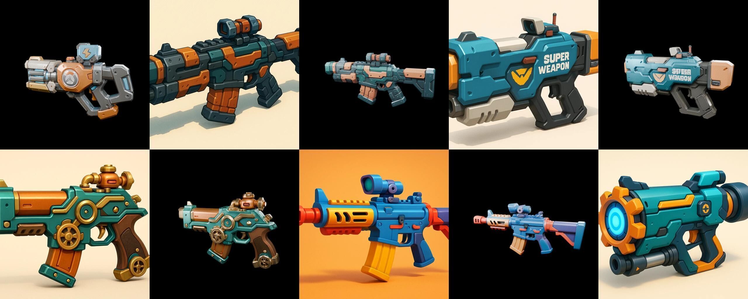 Weapon Rifle and Space Gun bundle 35 pack 100 glb Low-poly 3D model_13