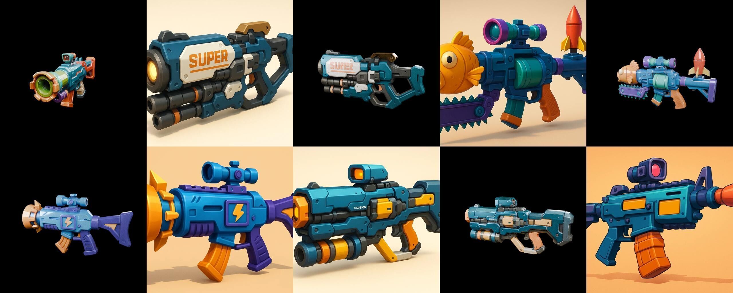 Weapon Rifle and Space Gun bundle 35 pack 100 glb Low-poly 3D model_15