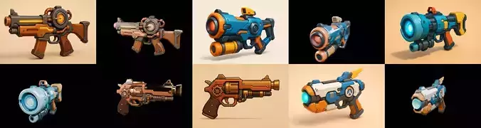 Weapon Rifle and Space Gun bundle 31 pack 100 glb