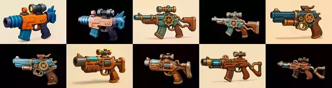 Weapon Rifle and Space Gun bundle 30 pack 100 glb