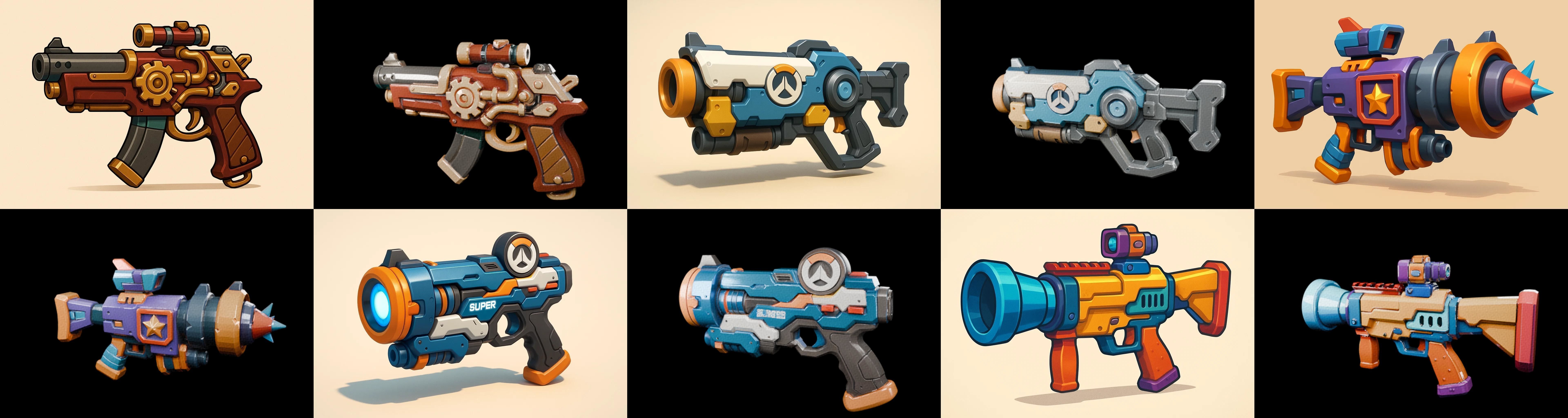 Weapon Rifle and Space Gun bundle 3 pack 100 glb Low-poly 3D model_7