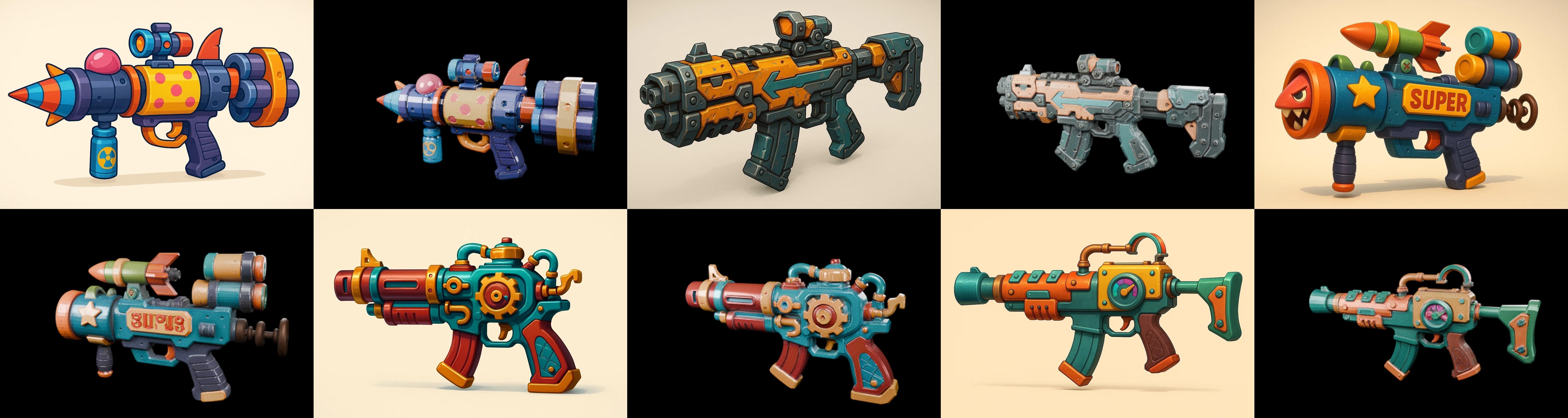 Weapon Rifle and Space Gun bundle 3 pack 100 glb Low-poly 3D model_19