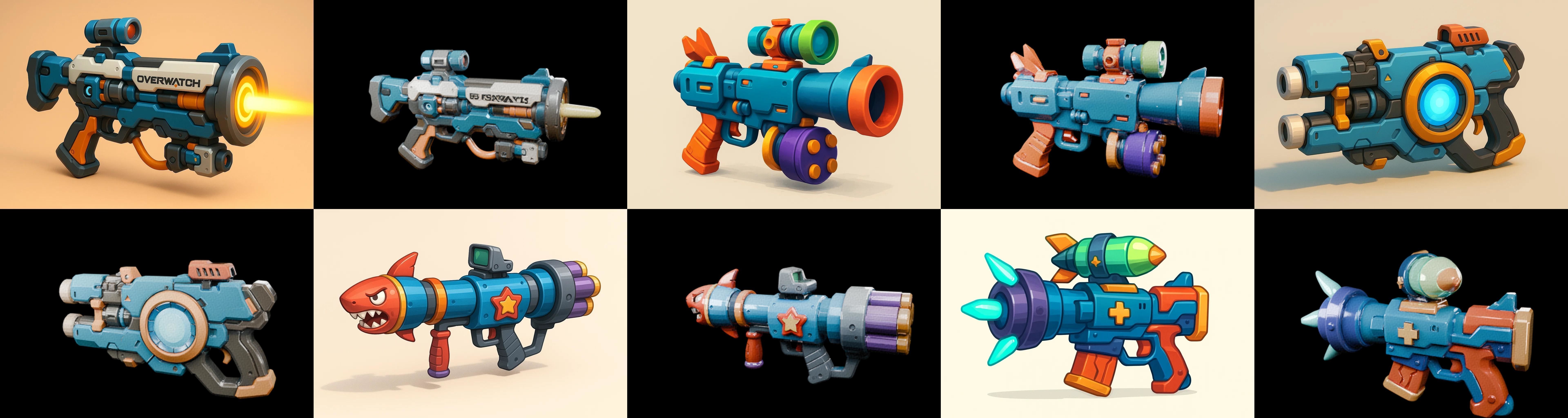 Weapon Rifle and Space Gun bundle 3 pack 100 glb Low-poly 3D model_11