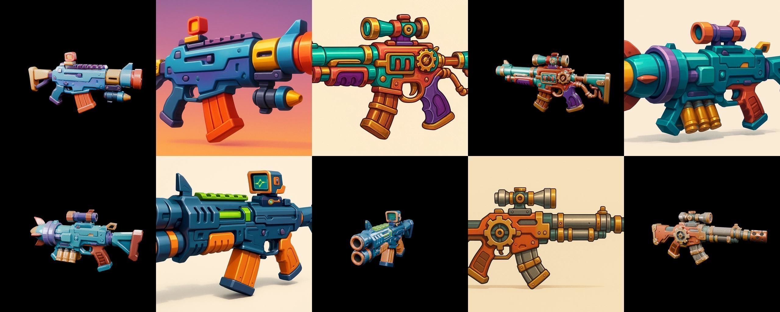 Weapon Rifle and Space Gun bundle 3 pack 100 glb Low-poly 3D model_9