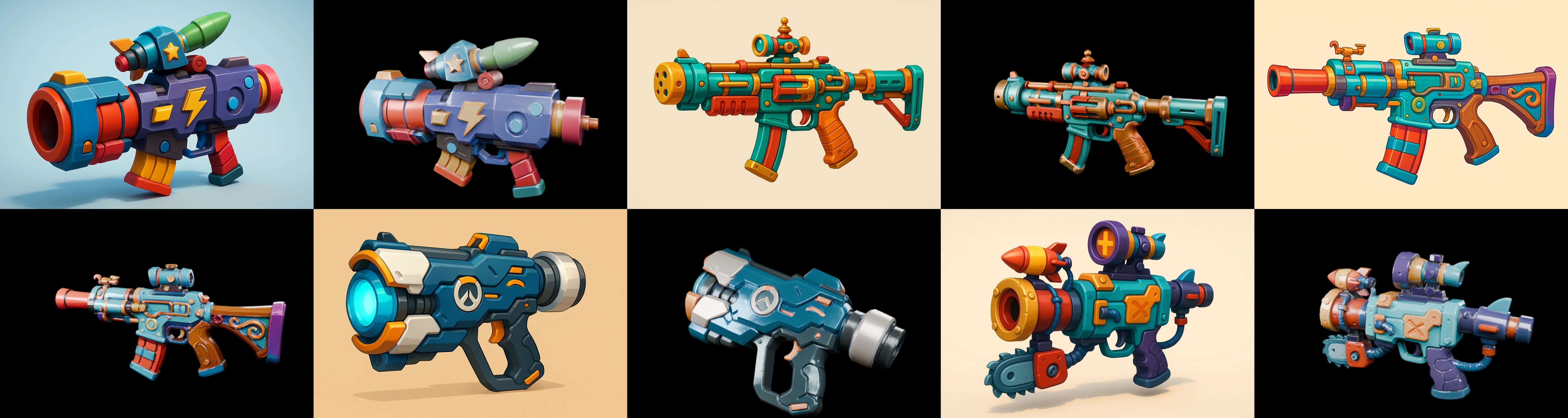 Weapon Rifle and Space Gun bundle 3 pack 100 glb Low-poly 3D model_15