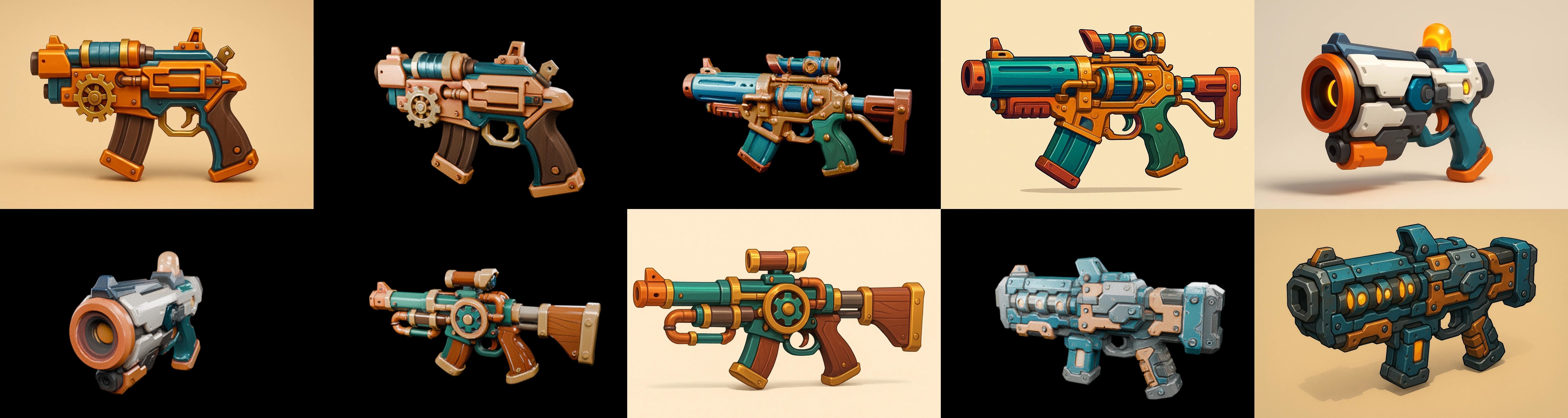 Weapon Rifle and Space Gun bundle 3 pack 100 glb Low-poly 3D model_6