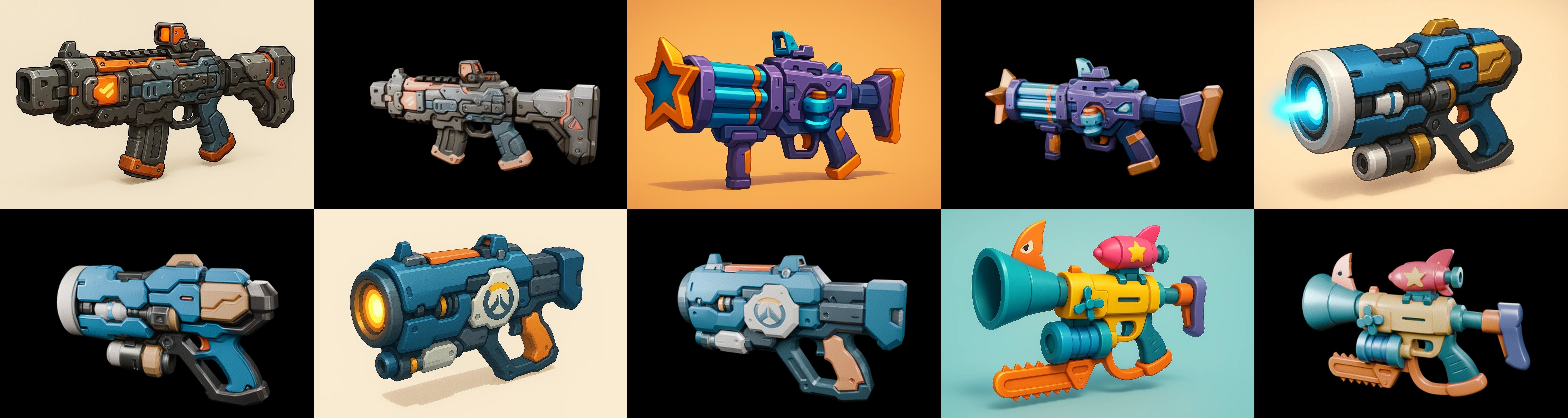 Weapon Rifle and Space Gun bundle 3 pack 100 glb Low-poly 3D model_5