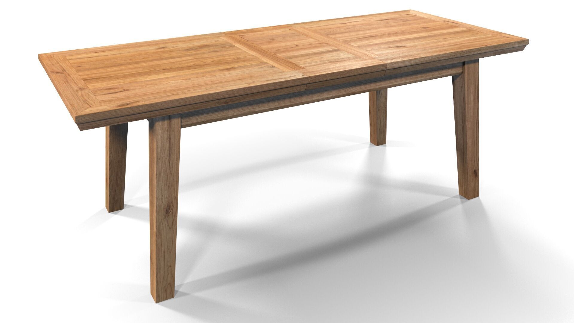 Country Extendable Dining Table 220 x 90 cm 87 x 35 in Solid Oak 3D model_21