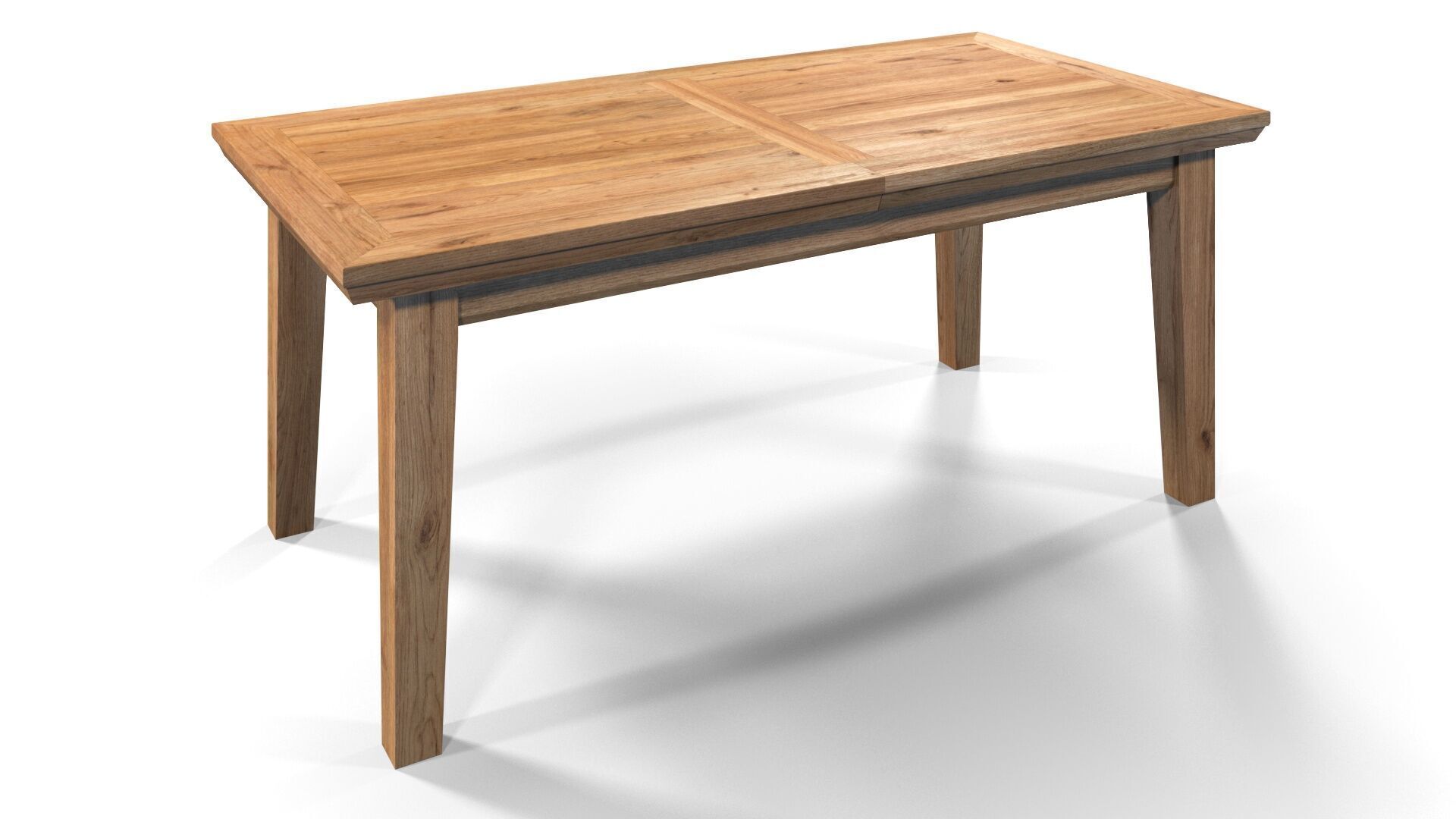 Country Extendable Dining Table 220 x 90 cm 87 x 35 in Solid Oak 3D model_22