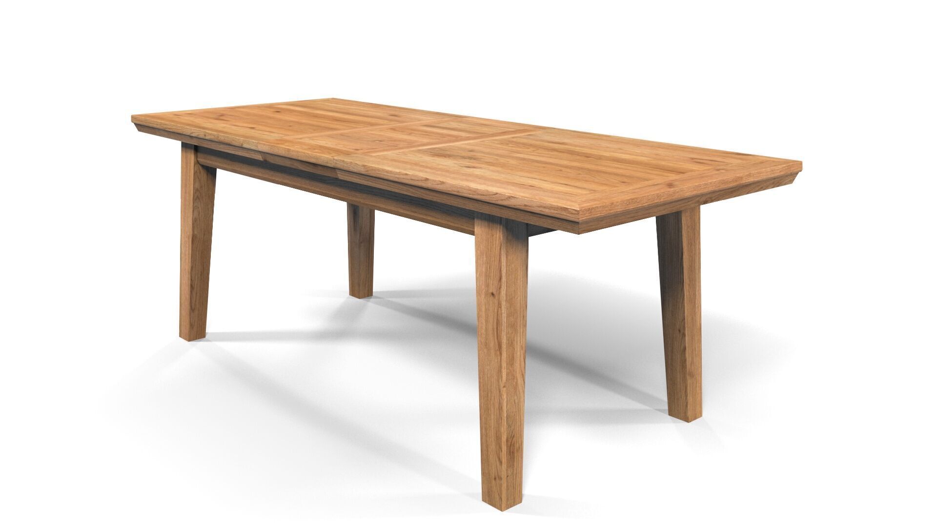 Country Extendable Dining Table 220 x 90 cm 87 x 35 in Solid Oak 3D model_9